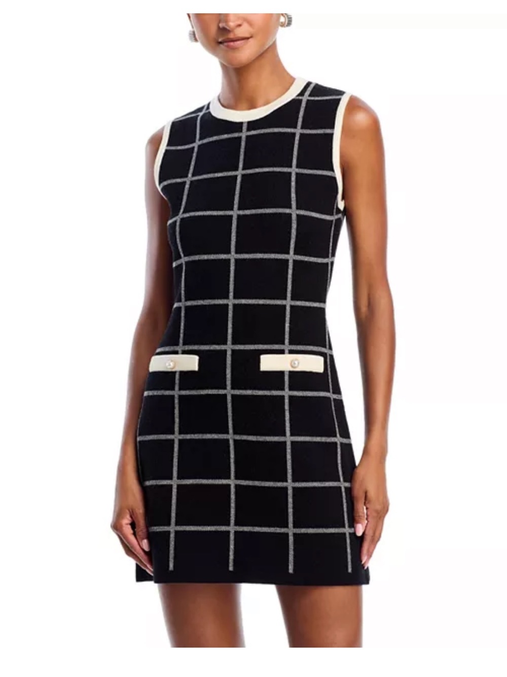 NWT French Connection Black Checker Mini Dress